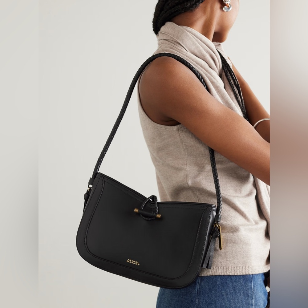 Isabel Marant Vigo Black Leather Shoulder Bag